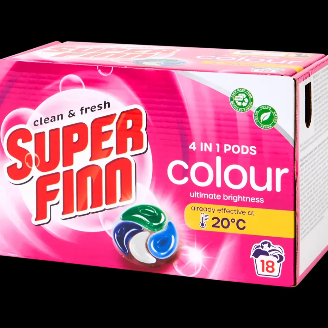 Superfinn Capsules de lessive 4-en-1 Couleur | Action FR Discount