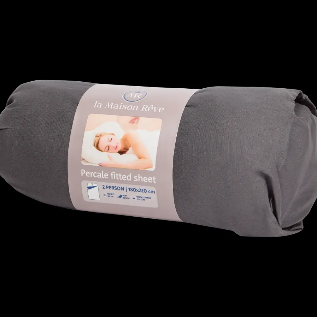 La Maison Rêve Drap-housse en percale de coton 180 x 220 cm | Action FR Online
