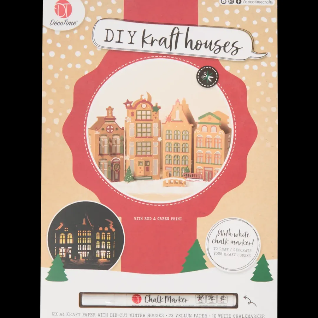 Kit maisons d'hiver en kraft DécoTime | Action FR