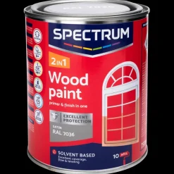Spectrum Laque satinée pour bois 2-en-1 RAL 7036 Gris 0.75 litre | Action FR Outlet