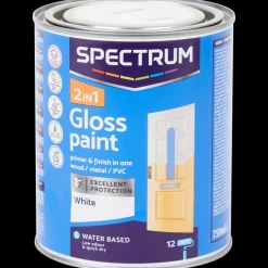 Spectrum Peinture haute brillance 2-en-1 Blanc Blanc 750 ml | Action FR