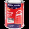 Spectrum Peinture laque satinée pour bois 2-en-1 RAL 9010 Blanc 750 ml | Action FR Hot