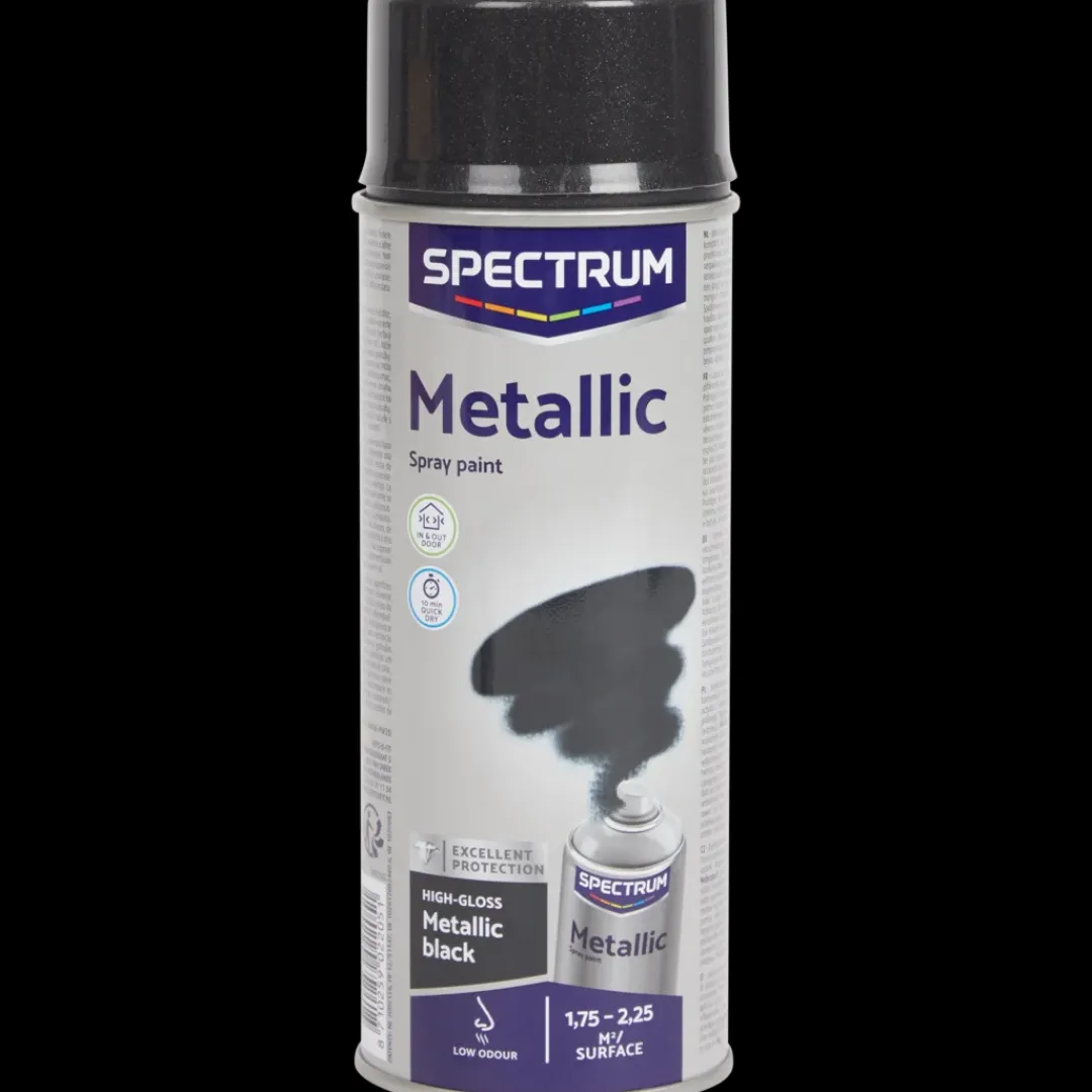 Spectrum Peinture métallisée en aérosol Noir Noir 400 ml | Action FR Discount