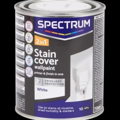 Peinture murale blanche Spectrum 2 en 1 Masque-taches Blanc | Action FR Hot