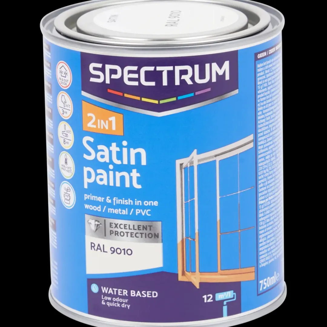 Spectrum Peinture satinée 2-en-1 RAL 9010 Blanc 750 ml | Action FR Online