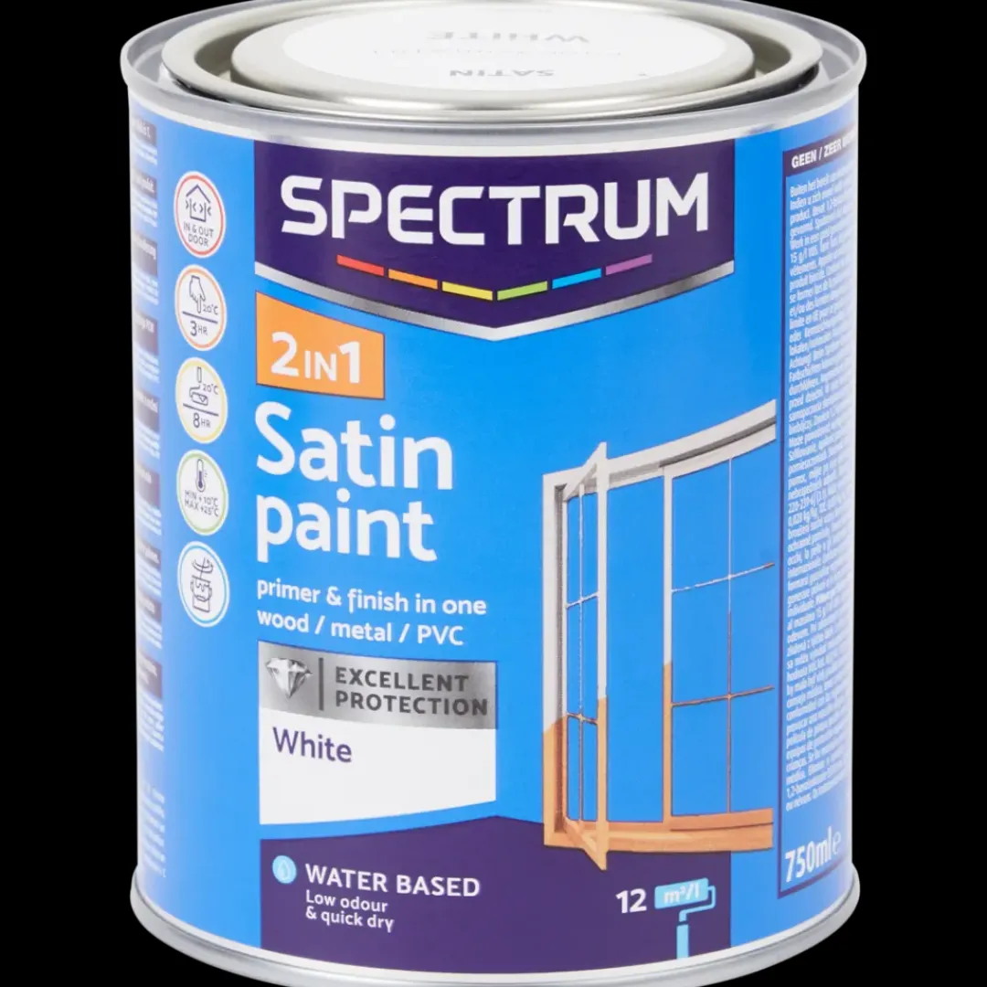 Spectrum Peinture satinée 2-en-1 Blanc Blanc 750 ml | Action FR