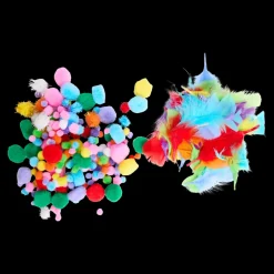 Plumes et pompons pour loisirs créatifs | Action FR Discount
