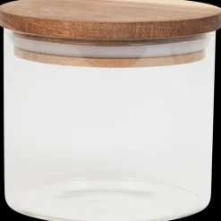 Pot à provisions avec couvercle en bois 450 ml | Action FR Discount