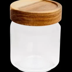 Pot de conservation avec couvercle en acacia 700 ml | Action FR Sale