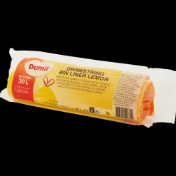 Dumil Sacs poubelle à lien coulissant Citron 30 litre | Action FR Clearance