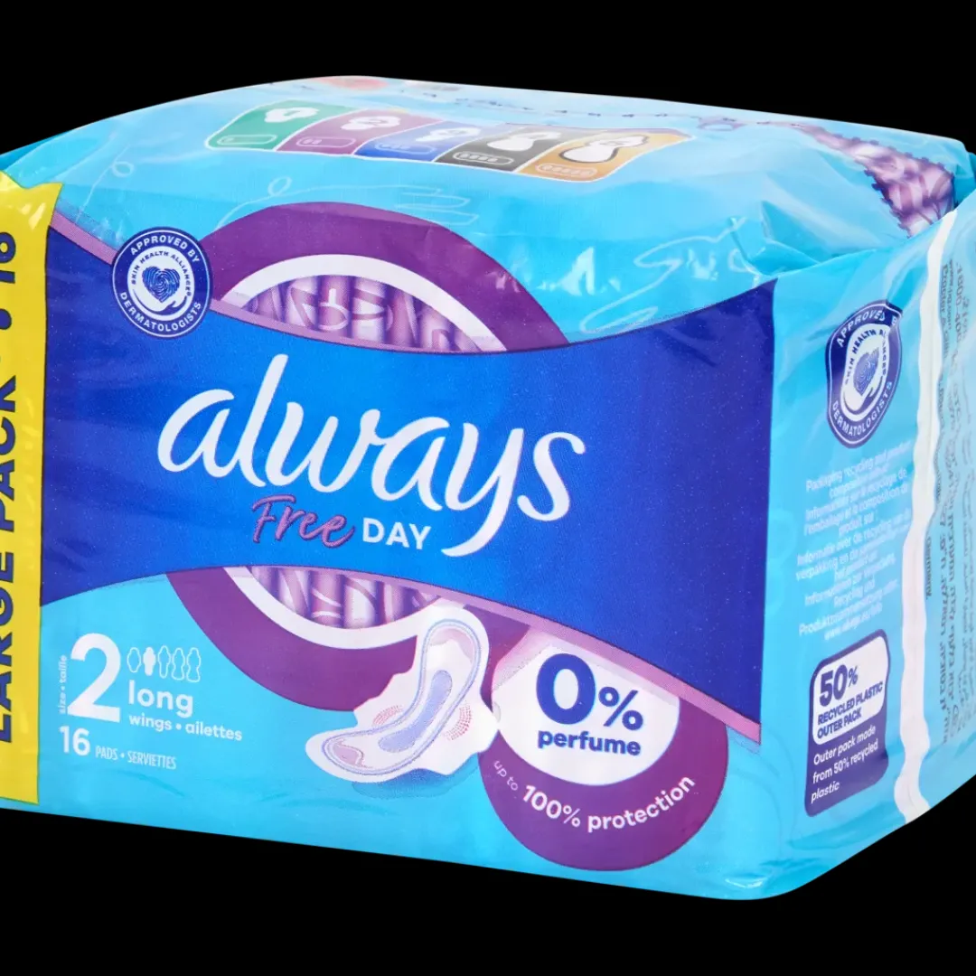 Always Serviettes hygiéniques Free Day 16 Pièces | Action FR Discount