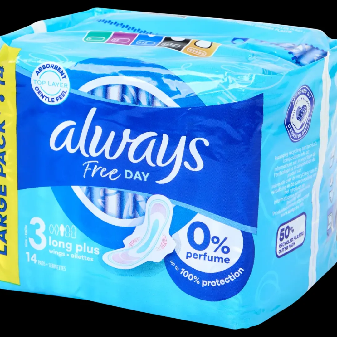 Always Serviettes hygiéniques Free Day Long Plus 14 Pièces | Action FR Online